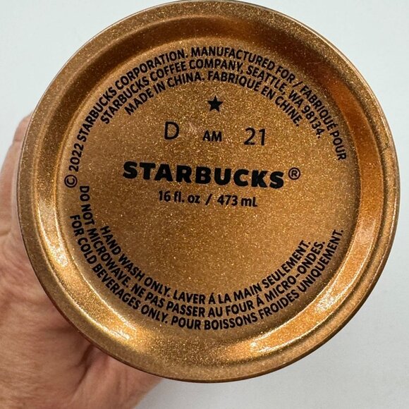 Starbucks Stainless Steel Copper Color 16oz Mug - Picture 7 of 9
